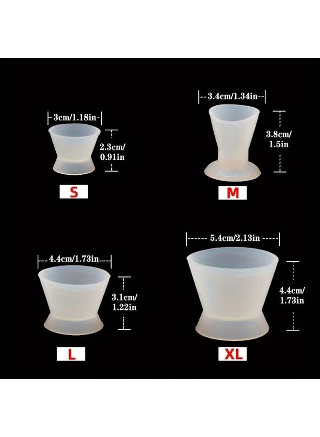 4 Pieces Dental Silicone Mixing Bowl Set Large and Mini Self Standing Cups - Image 3